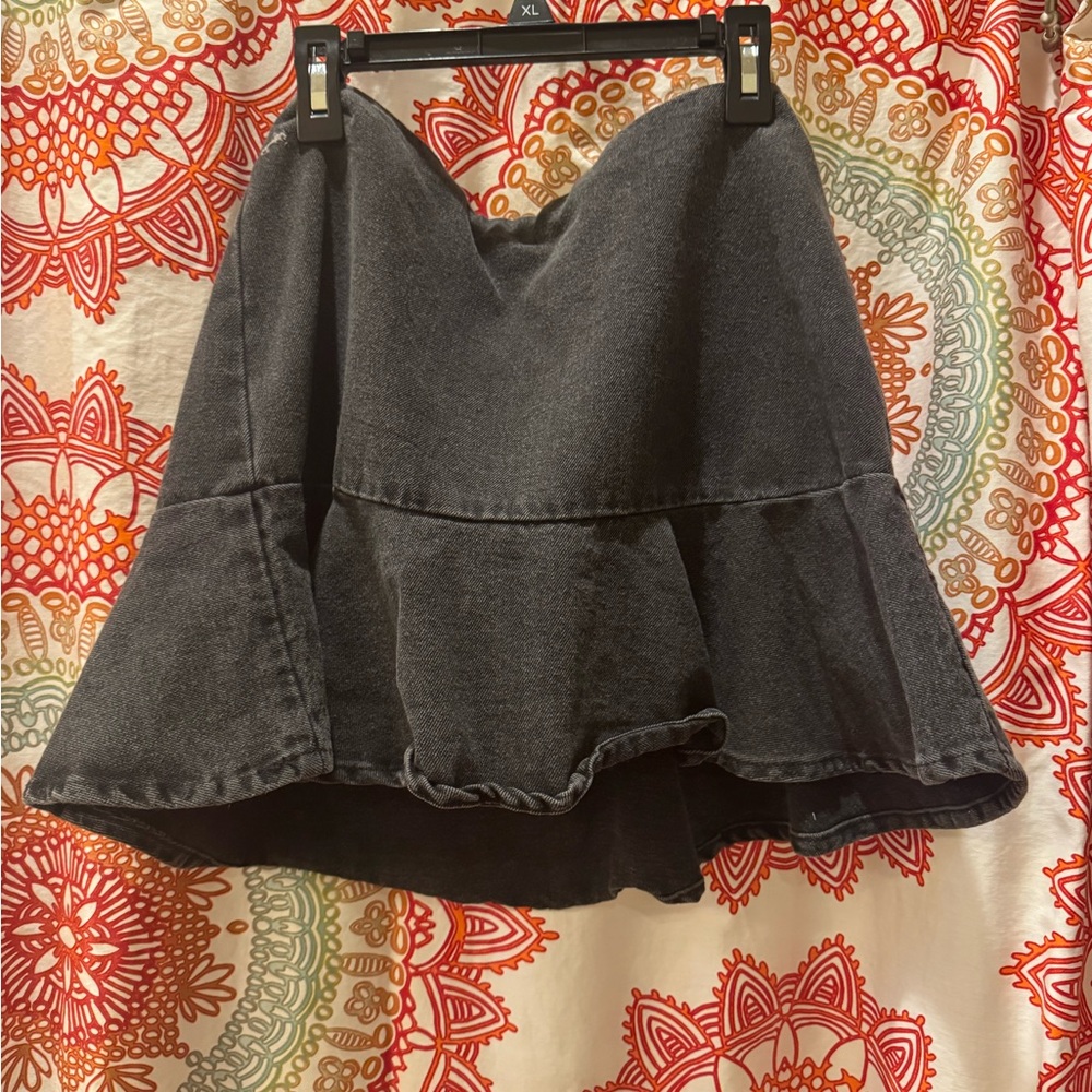 Black Denim Skirt